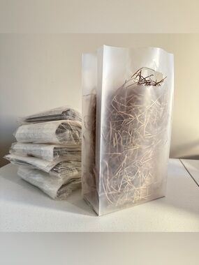 100 Bags Frosty Clear Die Cut Handle Party Gift Shopper Shopping Bags